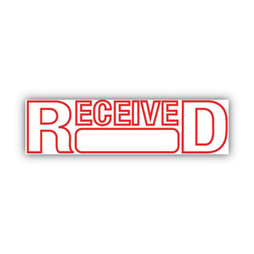 COSCO 2000PLUS® Green Line Message Stamp, Received, 1 1-2 X 9-16, Red freeshipping - TVN Wholesale